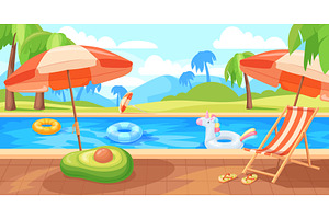 Swimming pool cartoon background, a Sport Illustration by Stock-Smart-Start