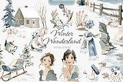 winter wonderland, watercolor winter, a Decorative Illustration by Patishop Art (Thumbnail 1 of 8)