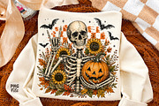 Retro Fall Skeleton Png,Trendy, a Seasonal Illustration by Libby Wishes (Thumbnail 1 of 3)