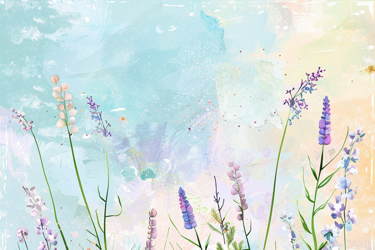 Whimsical Spring Grass and Flowers, a Background Graphic by Printable Treasure (Photo 5 of 9)