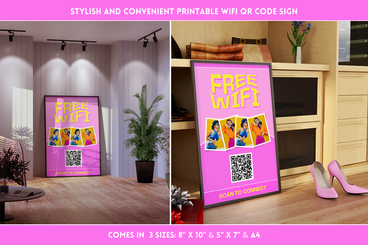 Purple WiFi QR Code Sign, a Flyer Template by SunshineStudioBoutique (Photo 11 of 11)