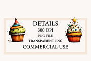 Whimsical Christmas cupcake Clipart, a Seasonal Illustration by Designworld (Thumbnail 4 of 10)