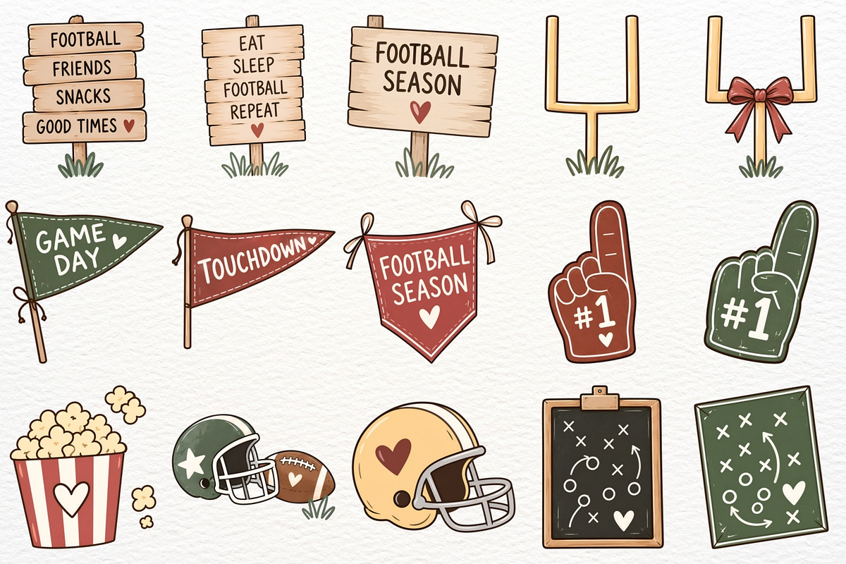 Football Season Clipart Silly Goose, a Sport Illustration by SugarCloudStudioArt (Photo 5 of 6)