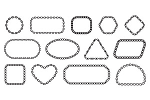 Chain frames. Different shapes and, an Illustration by YummyBuum