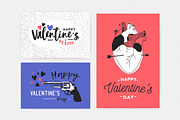 Happy Valentine's day cards set, a Decorative Illustration by Good Studio (Thumbnail 2 of 10)