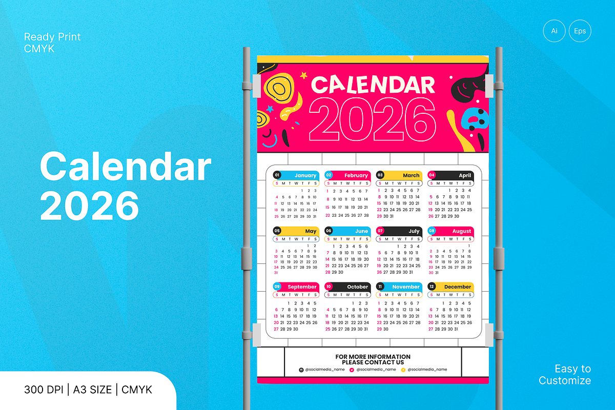 Creative Calendar 2026, a Print Template by Annora Studio (Photo 1 of 6)