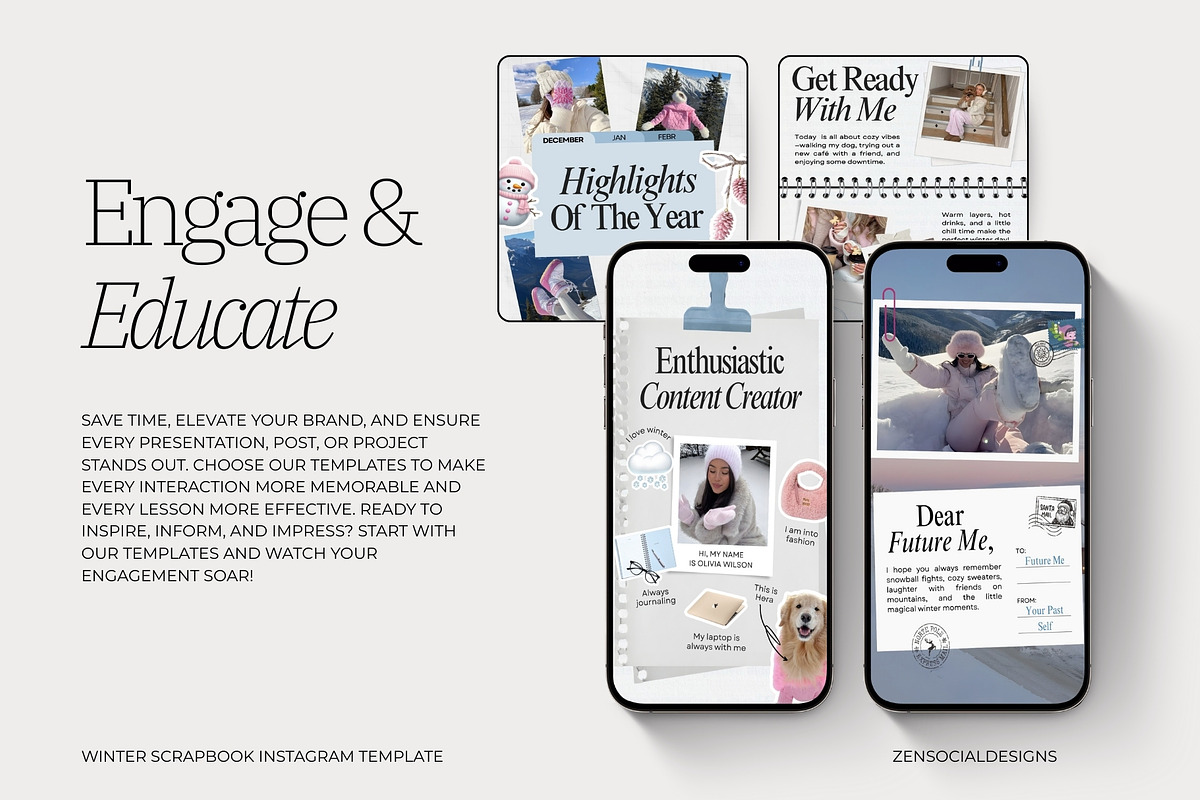 Winter Scrapbook Aesthetic, a Social Media Template by ZenSocialDesigns (Photo 8 of 9)