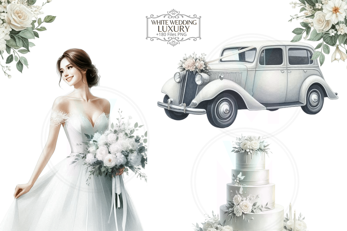 WHITE WEDDING Luxury - Bundle 180, a Person Illustration by VM PARTYS  BY TAIRUMA (Photo 2 of 10)