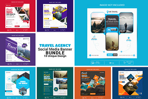 Travel Agency Social Media Post, a Marketing Template by Photoshop Action