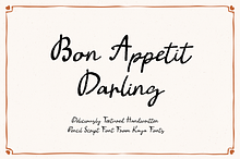 Bon Appetit Darling Pencil Script