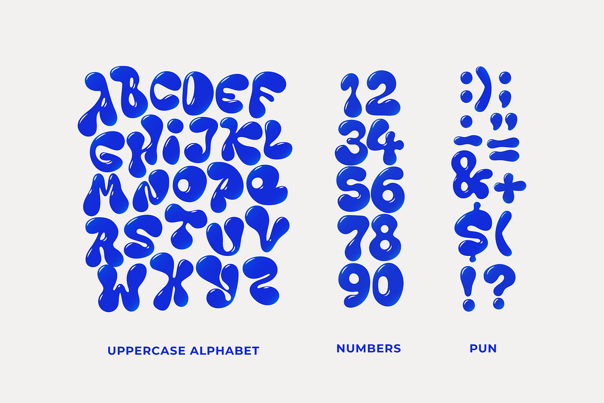 Fluid - Bubble Liquid Font, a Symbol Font by artyway (Photo 2 of 5)