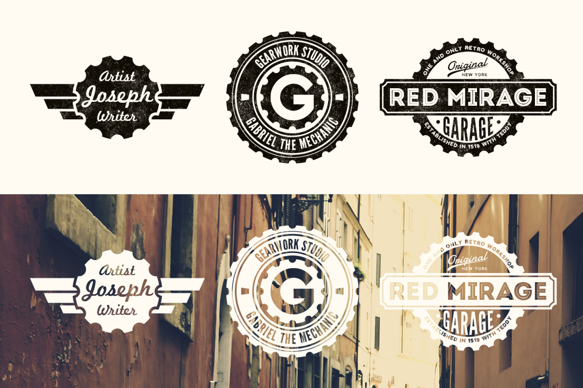 Vintage Gear Badges, a Branding & Logo Template by Yusof Mining (Photo 3 of 5)