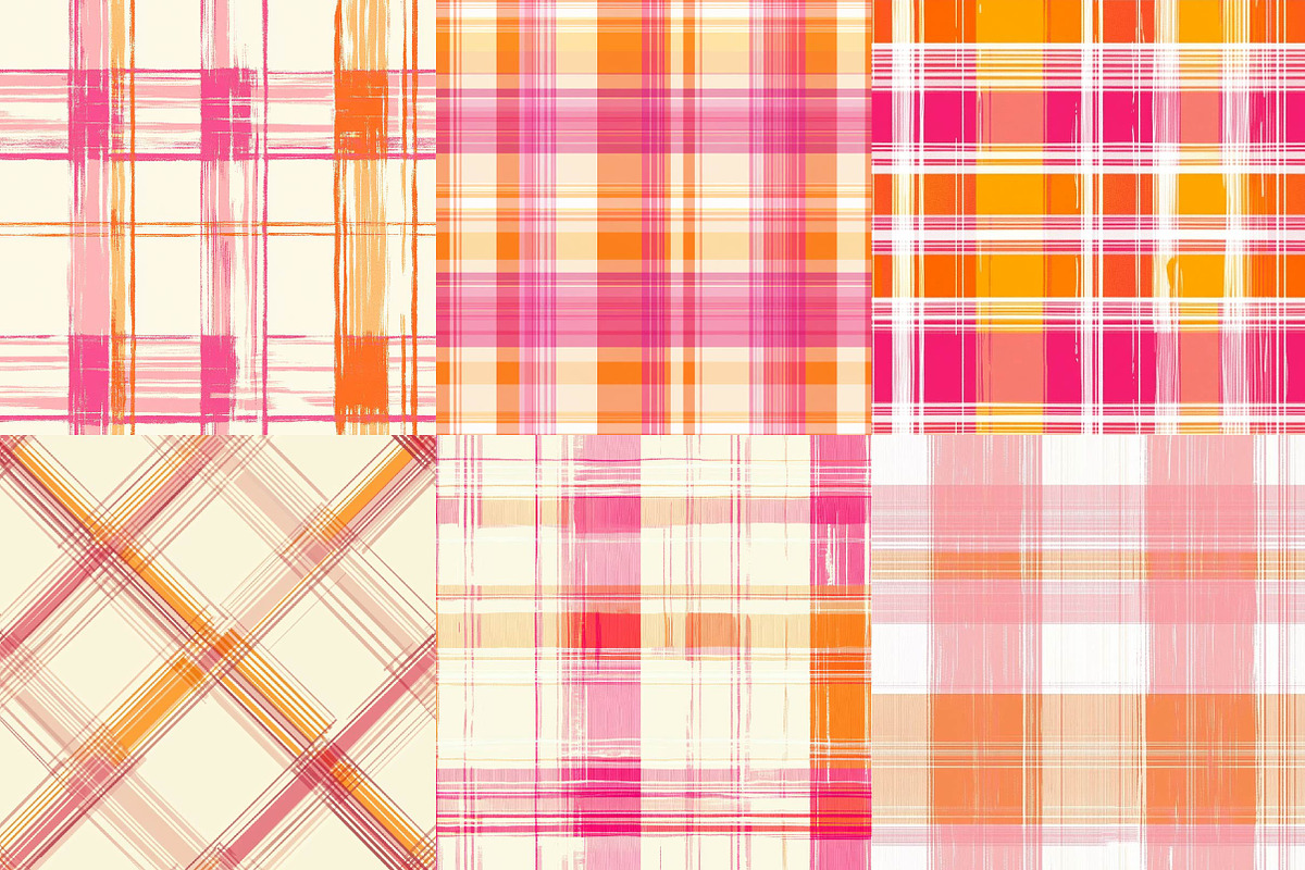 Pink and Orange Plaids, a Texture Illustration by DreamPrint404 (Photo 3 of 3)