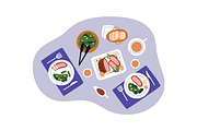 Food, dishes on tables, top view set, a Food Illustration by Good Studio (Thumbnail 5 of 7)