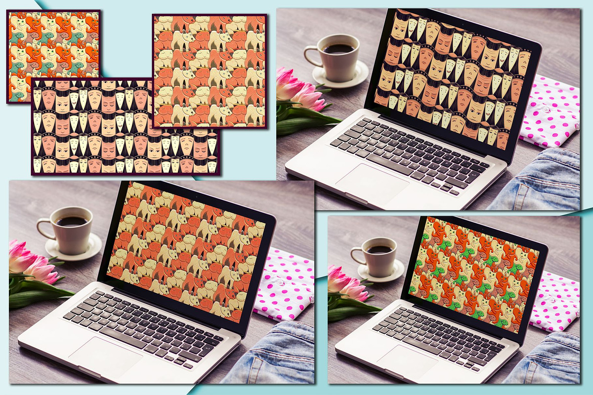 ESCHER seamless pattern, a Pattern Graphic by Ira_Lacrimosa (Photo 6 of 8)