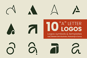 “A“ Letter Logo Kit - 10 logos, a Branding & Logo Template by Atelier Mélicope