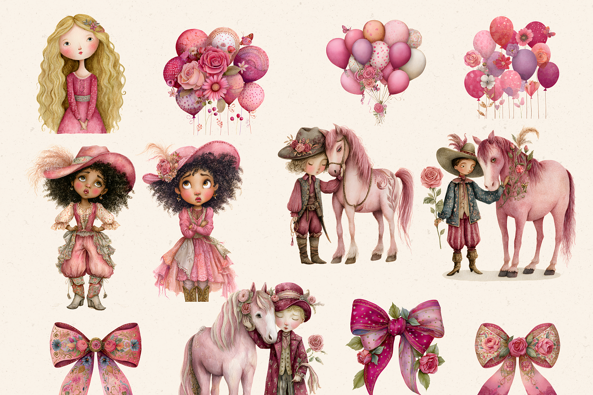 PINK 1ST RODEO CLIPART PACK, a Person Illustration by Daring Digies (Photo 2 of 10)