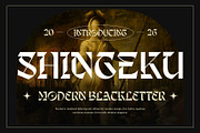 Shingeku – Modern Blackletter, a Blackletter Font by Arterfak Project (Thumbnail 1 of 15)