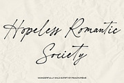 Hopeless Romantic Society // Script, a Script Font by PeachCreme (Thumbnail 12 of 12)