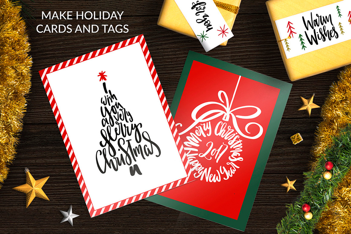 Christmas Lettering Quotes & Clipart, a Decorative Illustration by PicByKate (Photo 3 of 7)