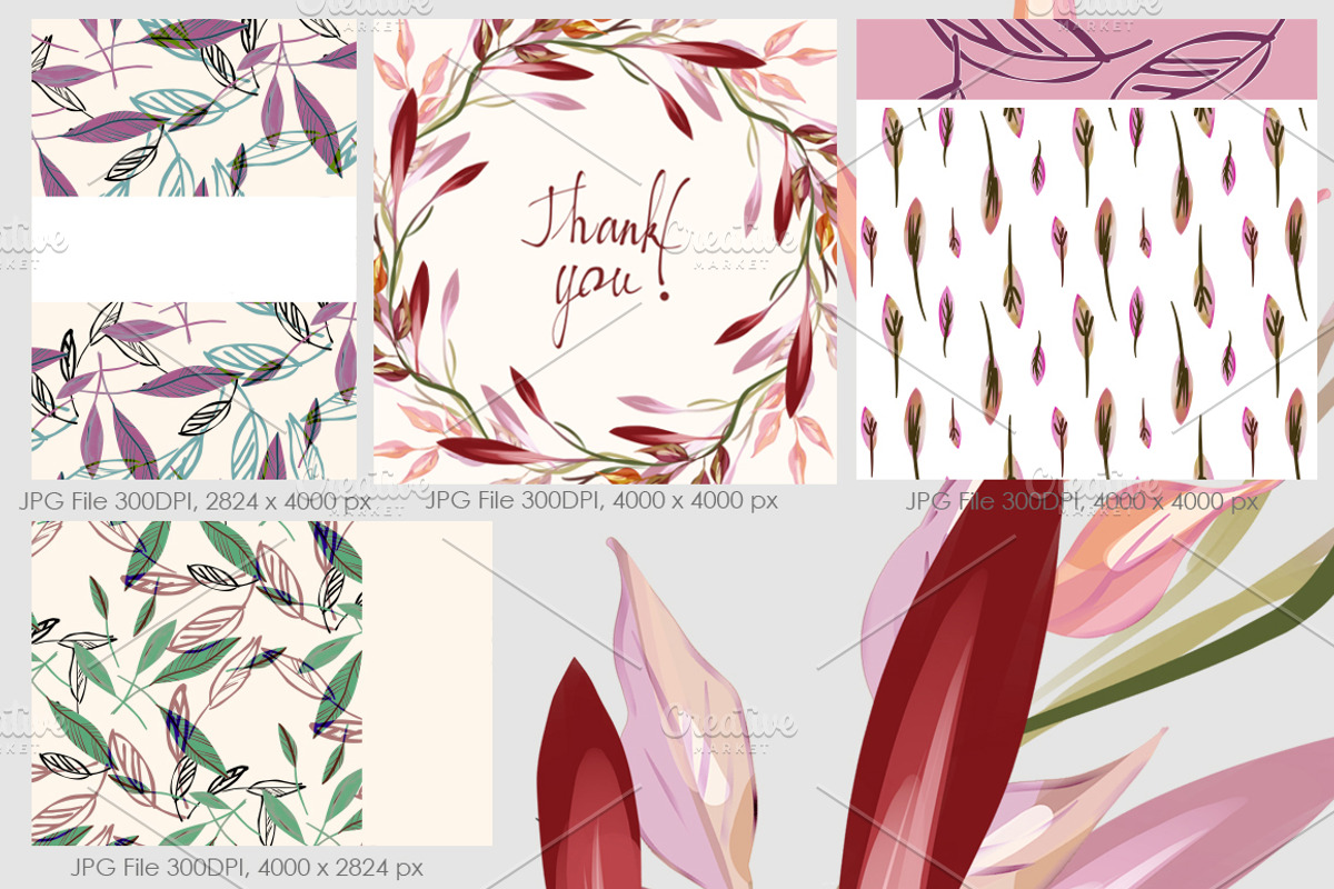 Artistic Leaves Set, a Decorative Illustration by Marina Grau (Photo 4 of 7)