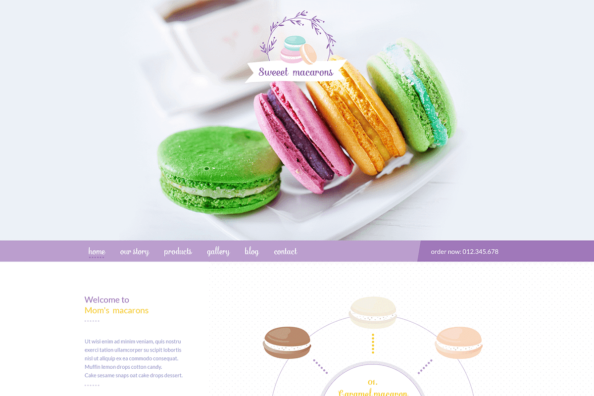 Sweeet  macarons - onepage PSD theme, a Landing Page Template by skatusic themes (Photo 2 of 2)