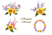 Sunflowers & Wildflowers Clip Art, an Illustration by Graphic Blue Bird (Thumbnail 6 of 8)