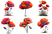 Spring Meadow Poppies Clipart, an Illustration by Designking (Thumbnail 2 of 5)