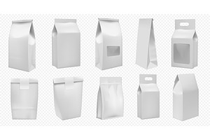 Food Package Template. White Bag