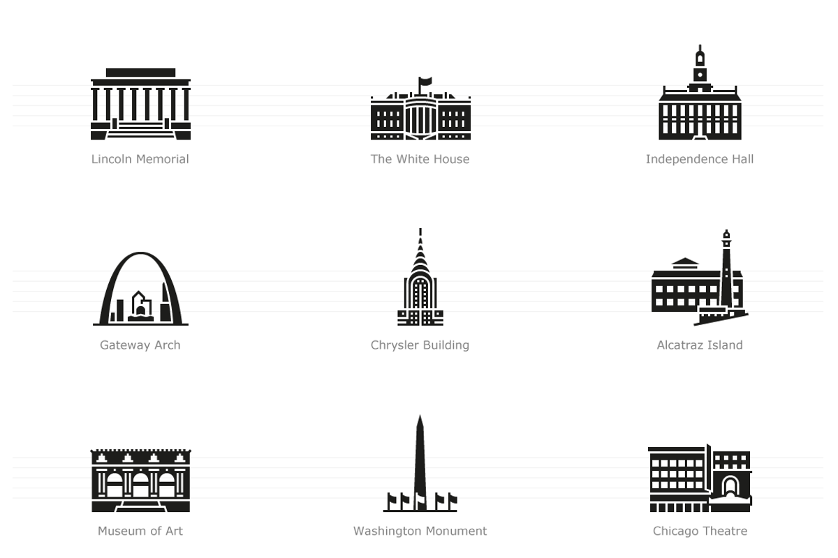 Landmarks of the USA 2 Icon Set, a Duotone Icon by Jozsef Balazs-Hegedus (Photo 4 of 6)