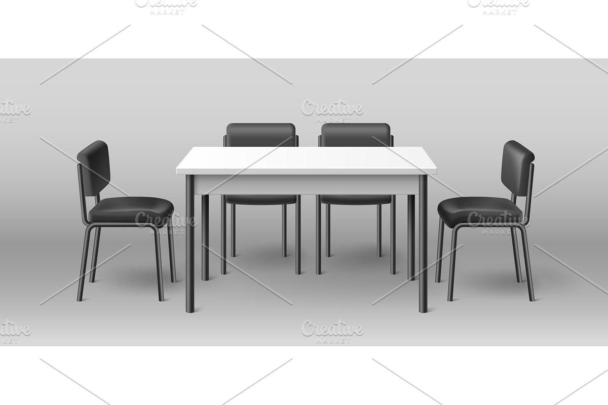 3D table and chairs mockup isolated, an Object Illustration by art PVP - market