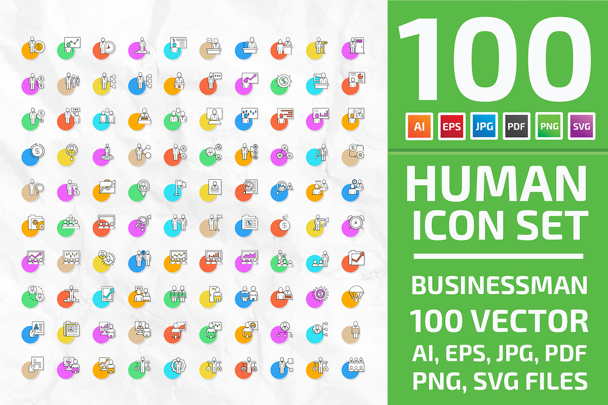 100 Human Resource Icon, an Outline Icon by Graphicgo