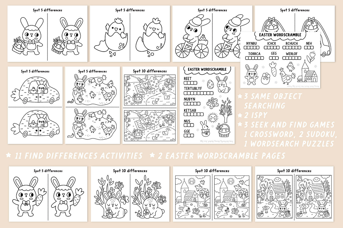 Easter village coloring games, an Education Illustration by Lexi Claus (Photo 6 of 16)