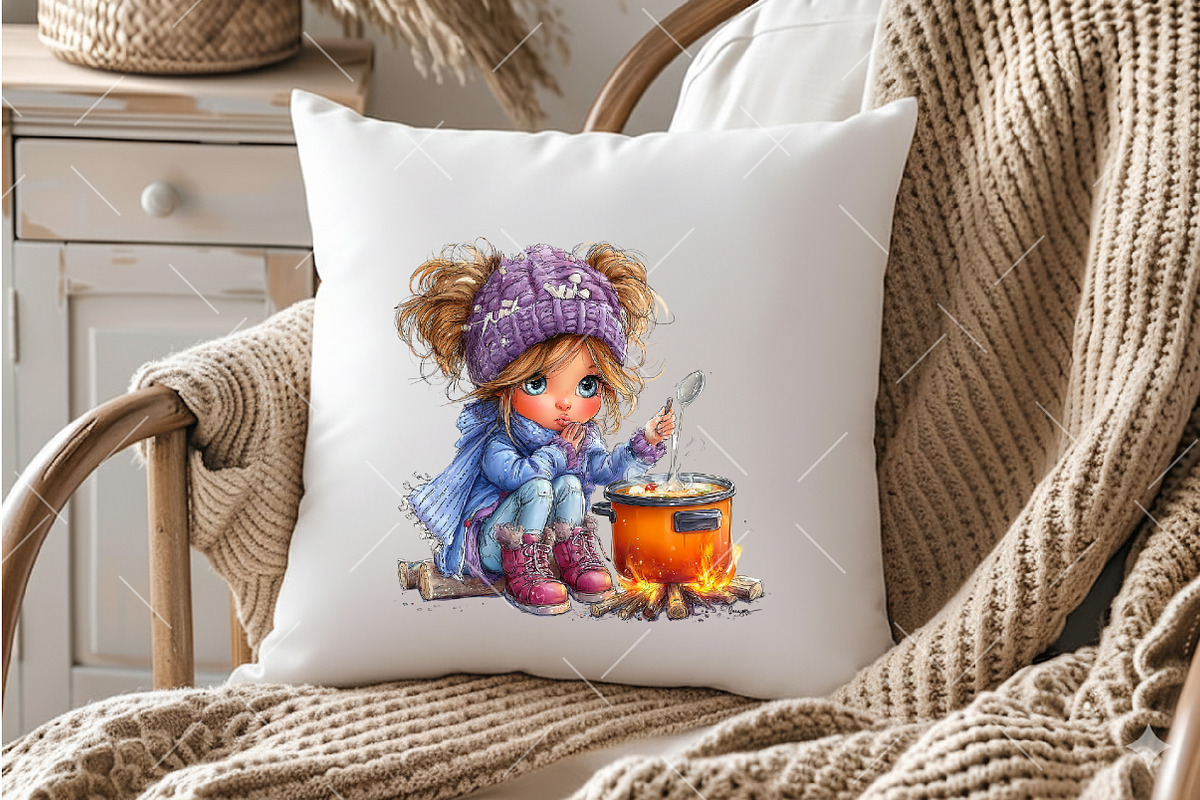 Whimsical Camping Girl Clipart PNG, an Illustration by OK Design (Photo 6 of 6)