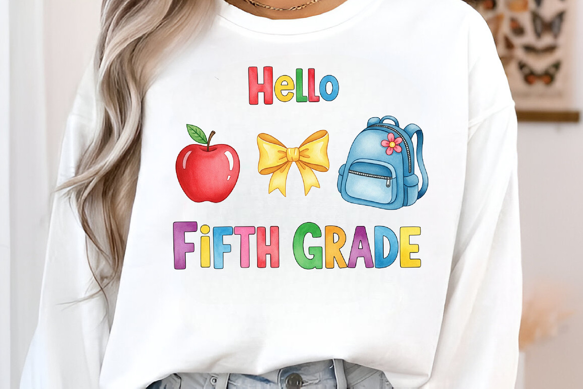 Back to School Hello fifth grade png, an Illustration by Designworld (Photo 3 of 3)