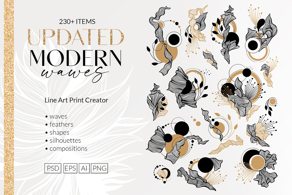 Modern Waves - Art Print Creator, a Decorative Illustration by ilonitta (Photo 1 of 14)