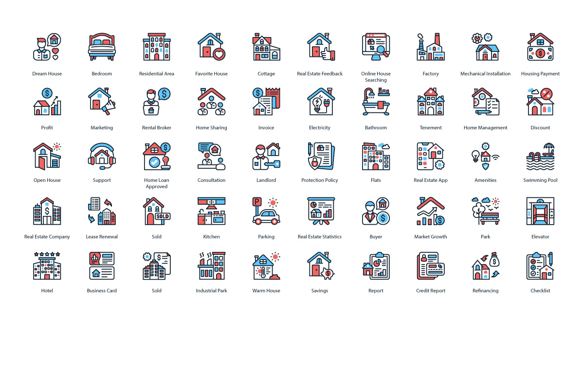 Real Estate Color Icons, a Duotone Icon by vectorstank (Photo 3 of 3)