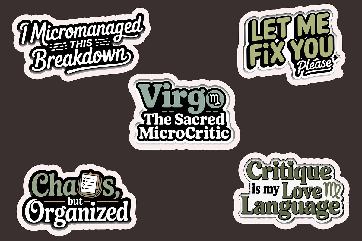 Funny Zodiac Digital Sticker Set, an Object Graphic by Jakayla Digital Co (Photo 12 of 20)