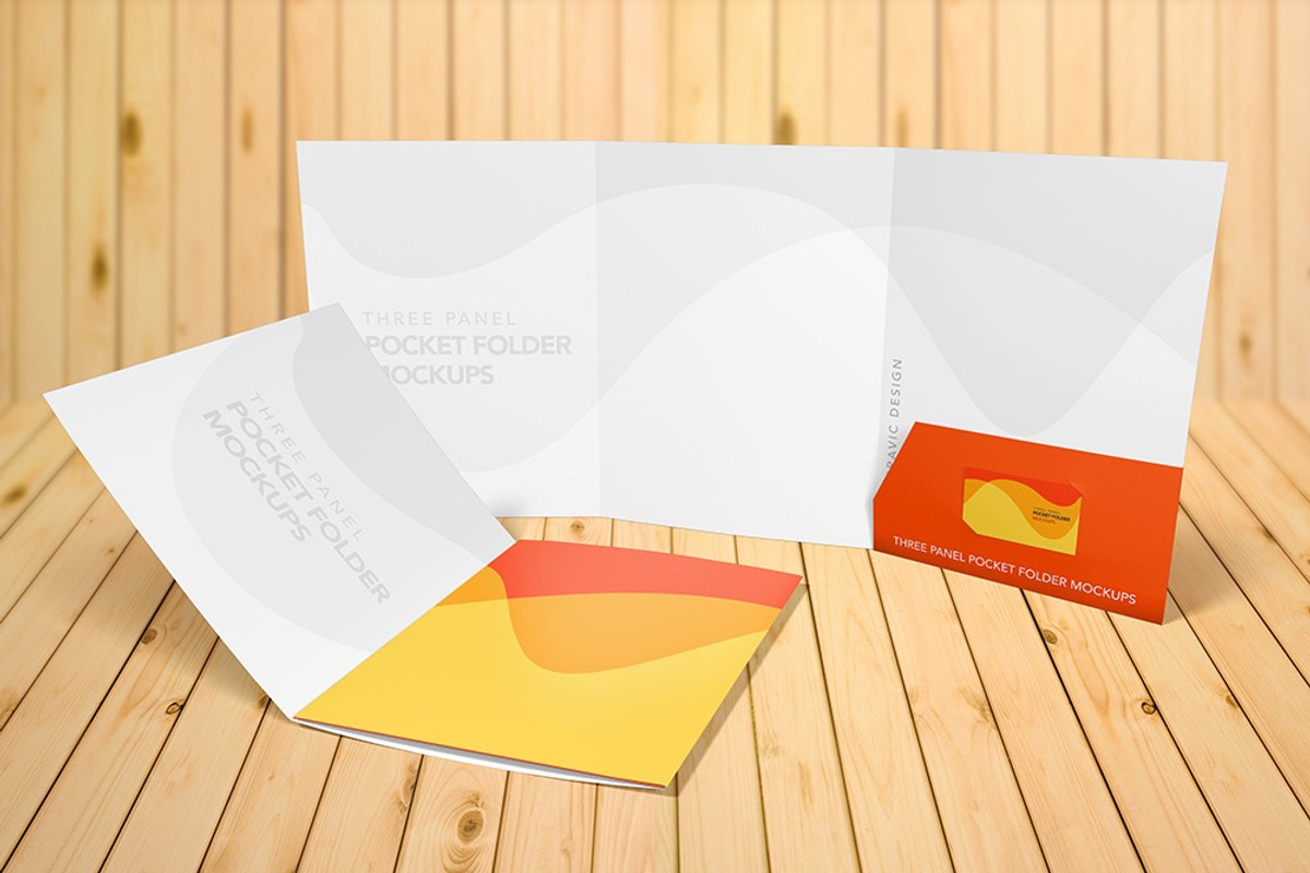 Three Panel Folder Mockups 9″x12″, a Mockup by Vectogravic Design (Photo 4 of 4)