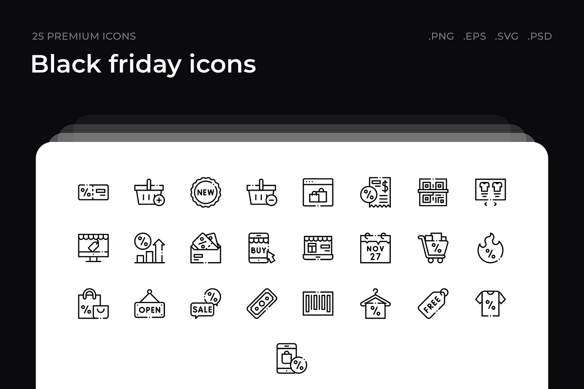 Black friday icons, an Outline Icon by Wencory (Photo 1 of 2)