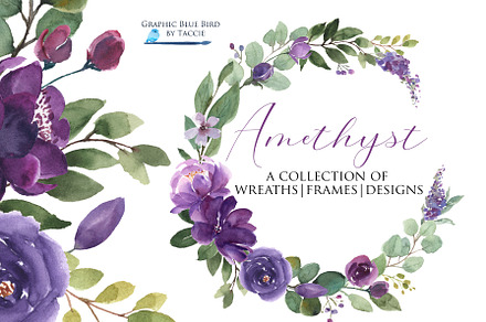 Purple Floral Wreaths & Frames