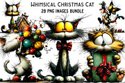 Whimsical Christmas Cat Clipart, an Illustration by Craft Nest (Thumbnail 1 of 8)