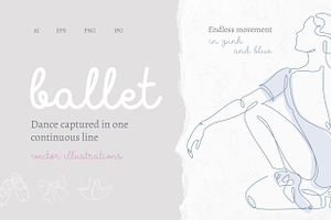 One Line Ballet Illustrations, a Person Illustration by Alina Kruss