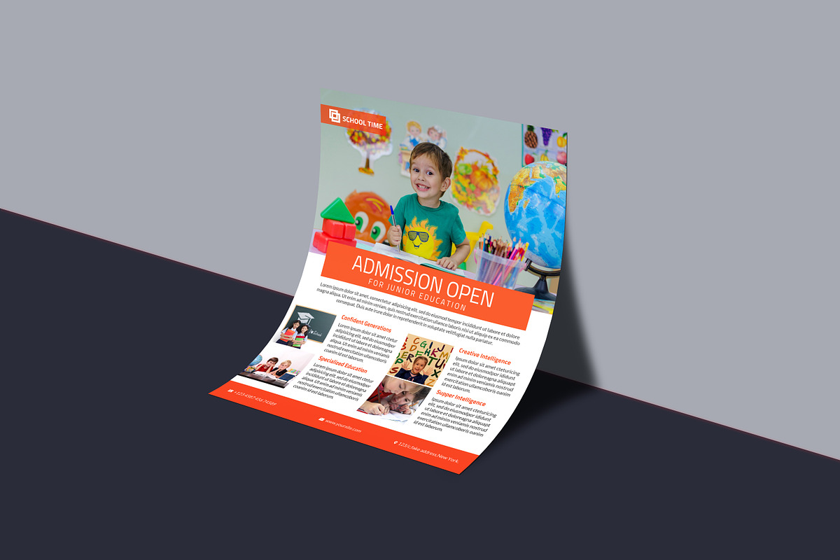 School Admission Flyer Template, a Flyer Template by Template Shop (Photo 3 of 4)
