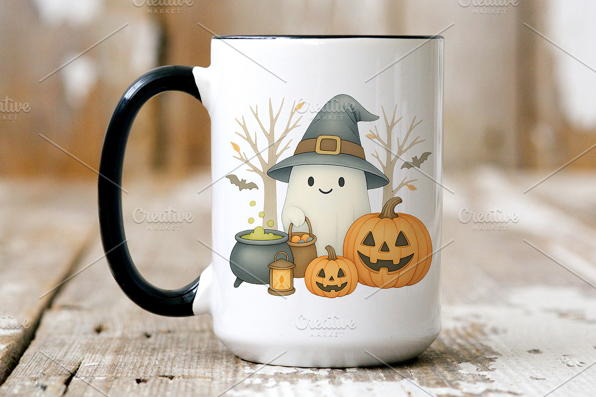 Cute Halloween Clipart PNG Set., a Decorative Illustration by kaisorn (Photo 4 of 9)