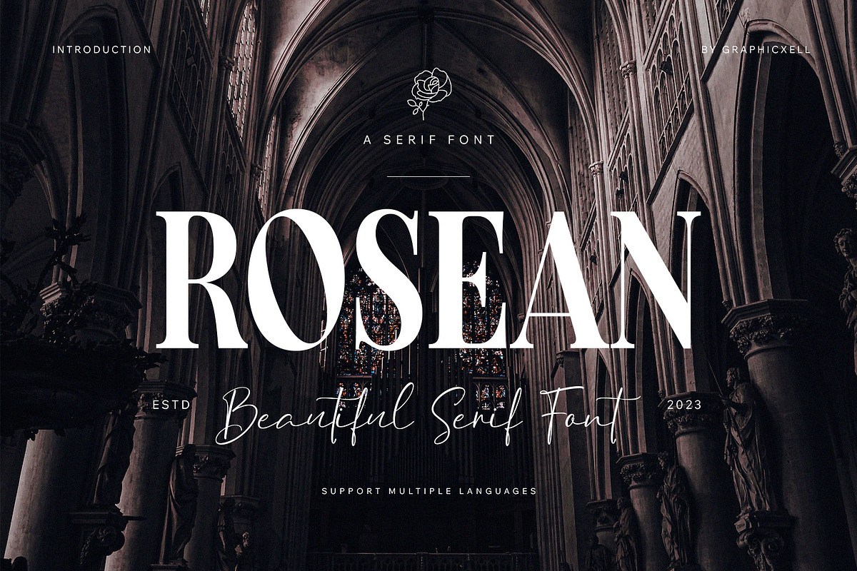 Rosean Elegant Serif Font Typeface, a Serif Font by Graphicxell (Photo 1 of 10)