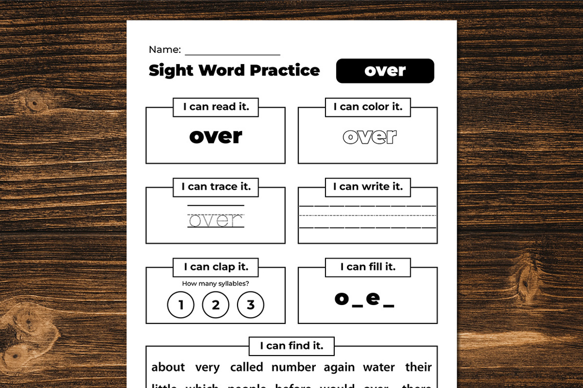 Fry First Hundred Sight Word Work, a Print Template by Graphicsnext (Photo 2 of 6)