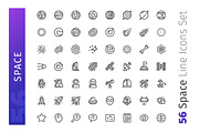 Space Line Icons Set, an Outline Icon by Voysla's Shop (Thumbnail 2 of 4)