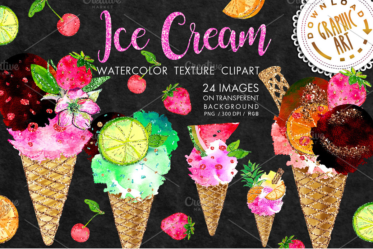 Ice Cream clipart, an Illustration by Download Graphic Art (Photo 1 of 5)