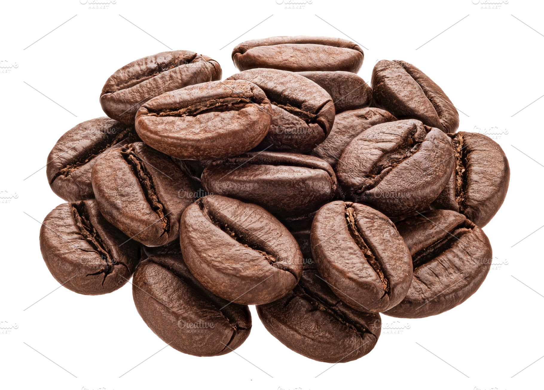 Roasted coffee beans isolated, a Food & Drink Photo by Max Lashcheuski